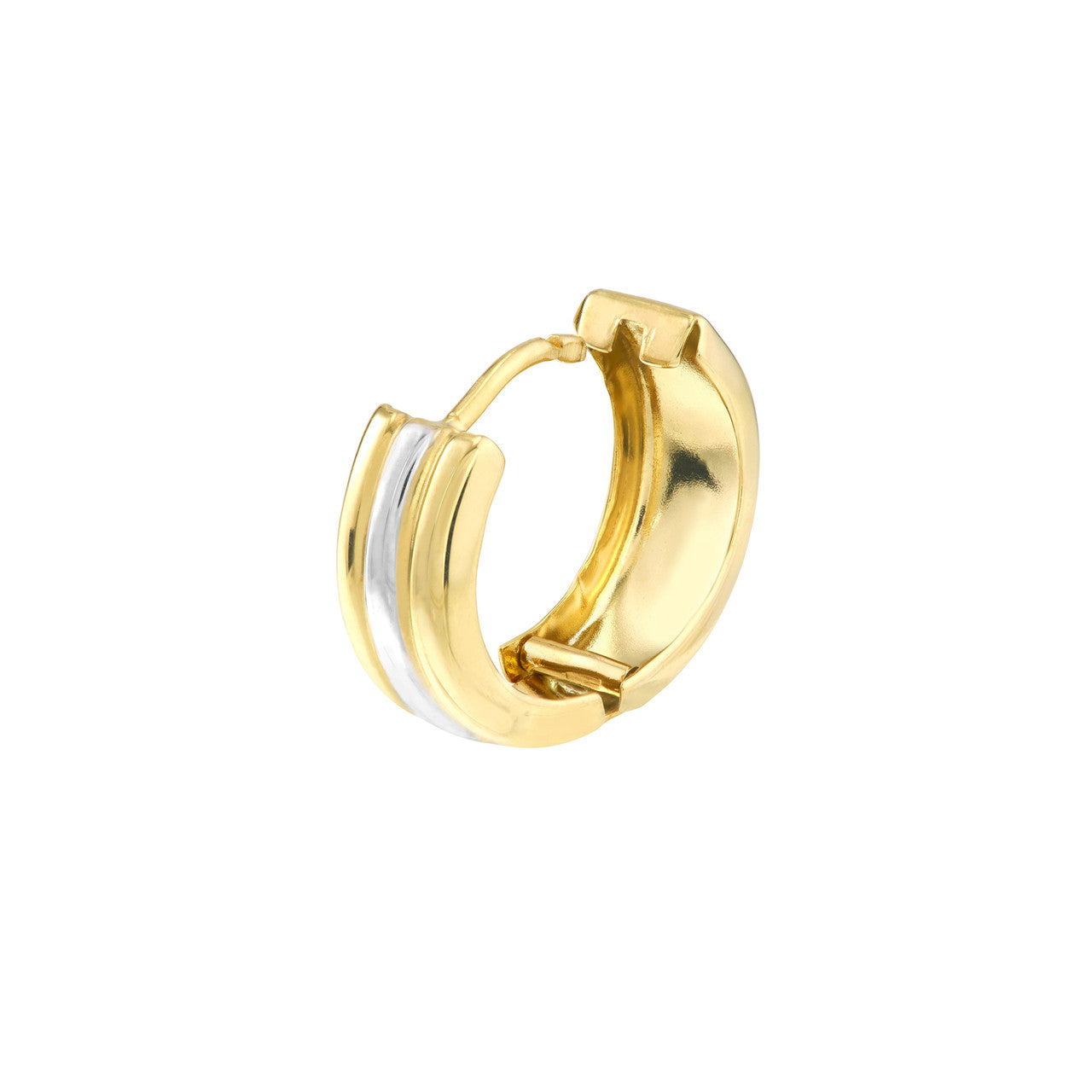 14K Gold - Effortless Sensation Two-Tone Hoop Earrings