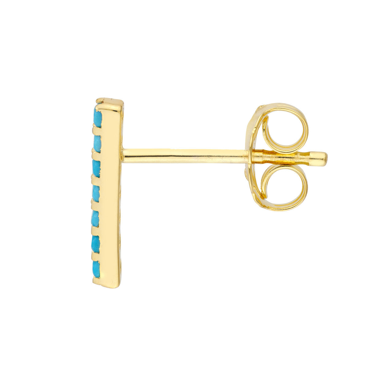 14K Gold Blue Bar Earrings: Sleek & Modern Luxury Jewelry