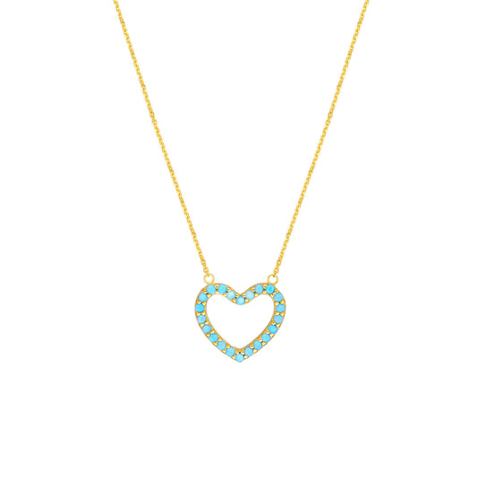 14K Gold - True Blue Heart Necklace