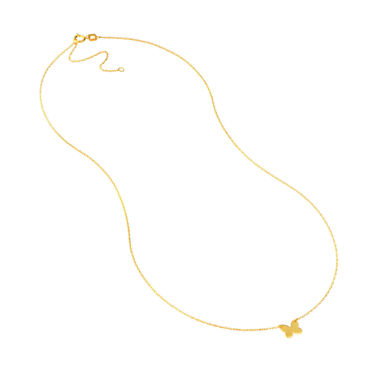 14K Solid Gold - Wish Butterfly Necklace