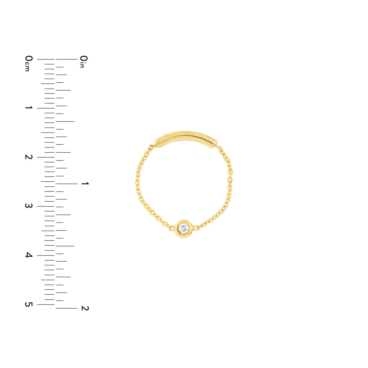 14K Gold - Diamond Chain Ring