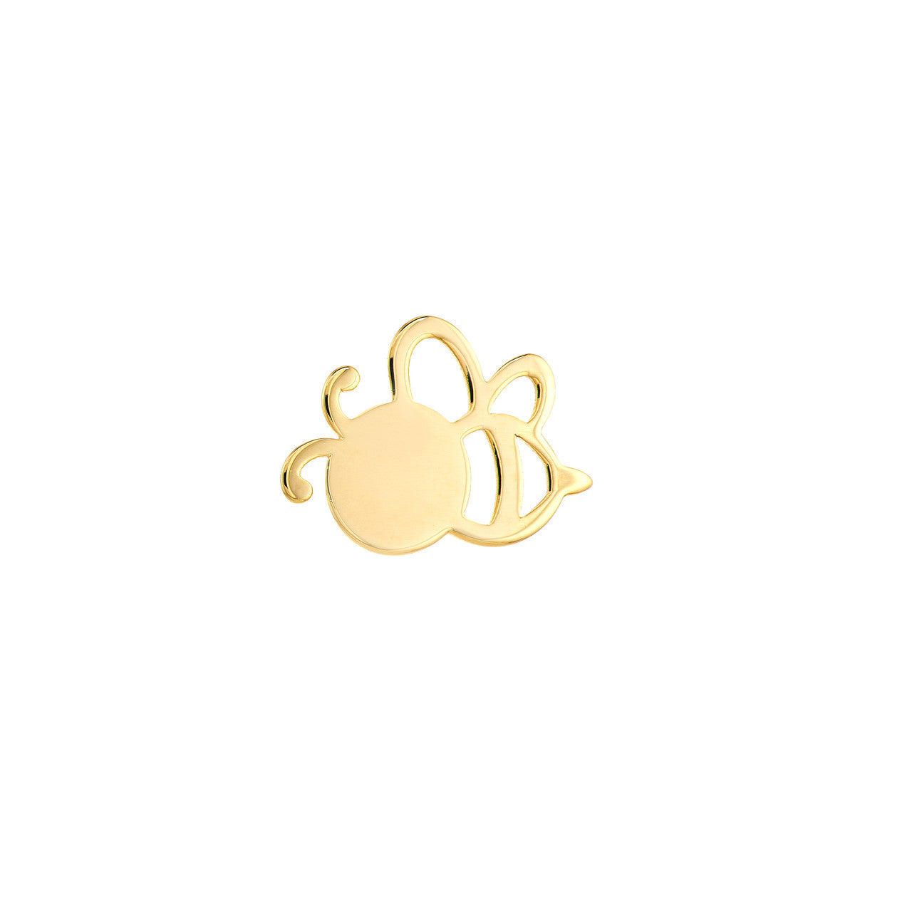 14K Solid Gold - Bee Happy Stud Earrings