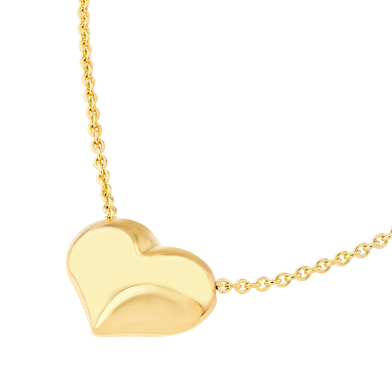 14K Solid Gold Pick Your Color Happy Heart Necklace