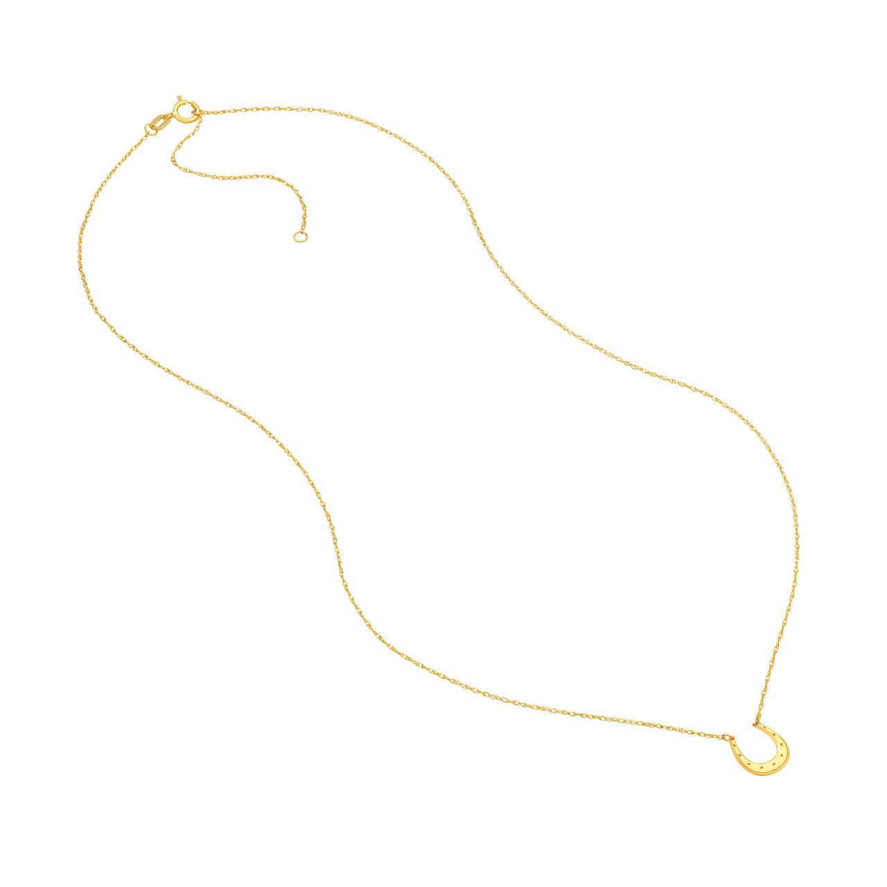 14K Solid Gold - Lucky Horseshoe Necklace