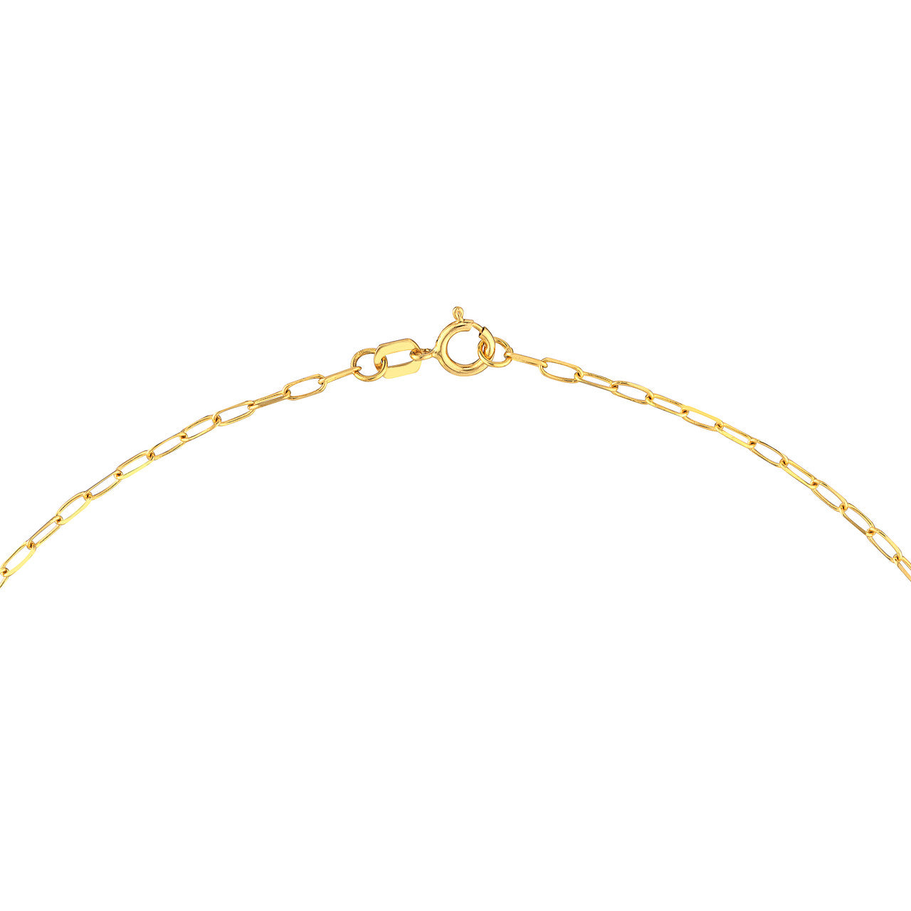 14K Solid Gold - Huggable Heart Paper Clip Necklace