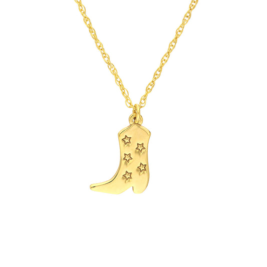 14K Solid Gold - Golden Boot Necklace
