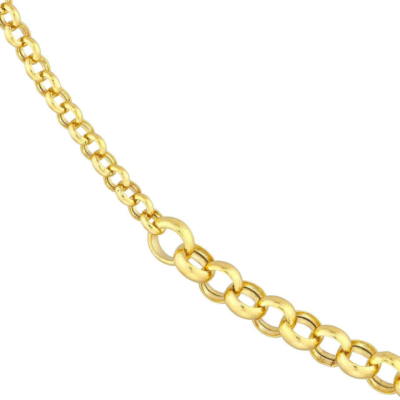 14K Gold - 50/50 Rolo + Rolo Split Chain