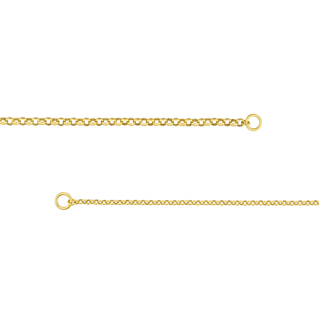 14K Gold - 50/50 Rolo + Rolo Split Chain