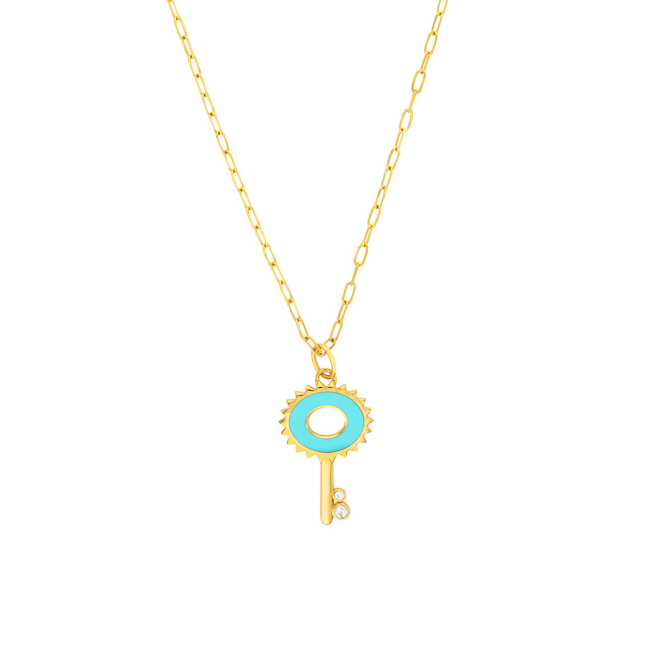 Diamond and 14K Gold - Unlock the style Key Necklace