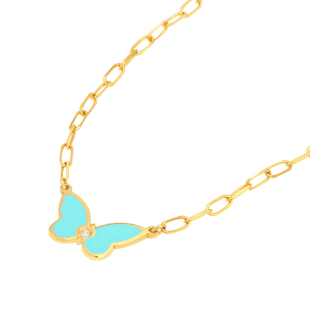 Diamond and 14K Gold - Serene Butterfly Elegance Necklace