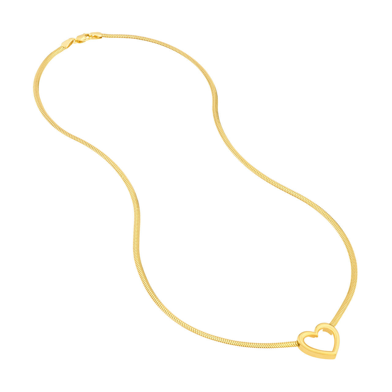 14K Solid Gold - Love Heart Necklace