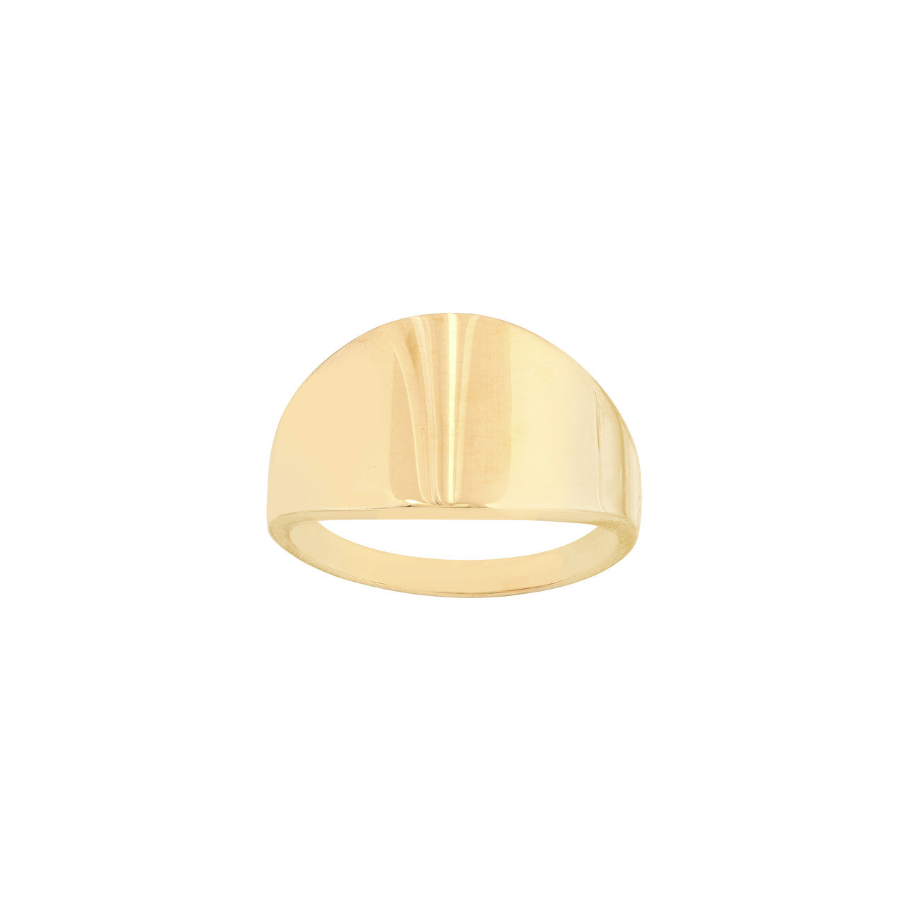 14K Gold - Pure Signet Band Ring