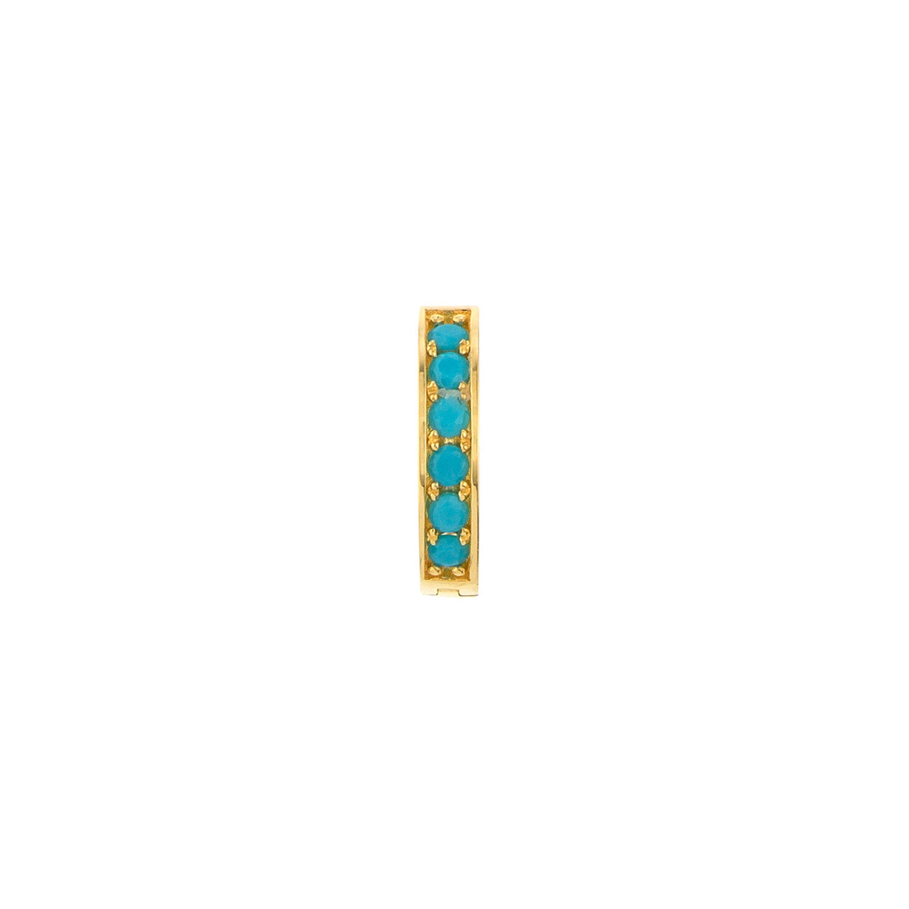 14K Gold - Turquoise Whisper Huggie Earrings