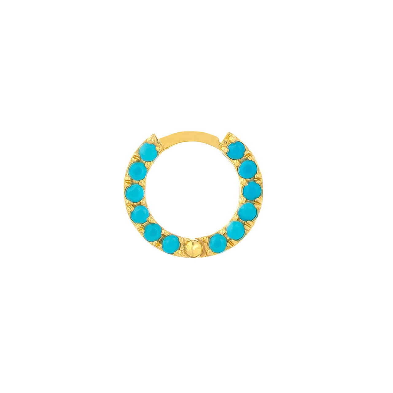 14K Gold - Turquoise Temptation Huggie Earrings