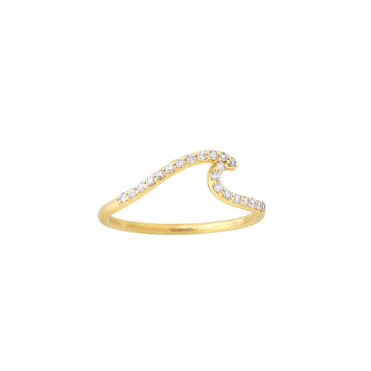 14K Gold - Diamond Wave Ring