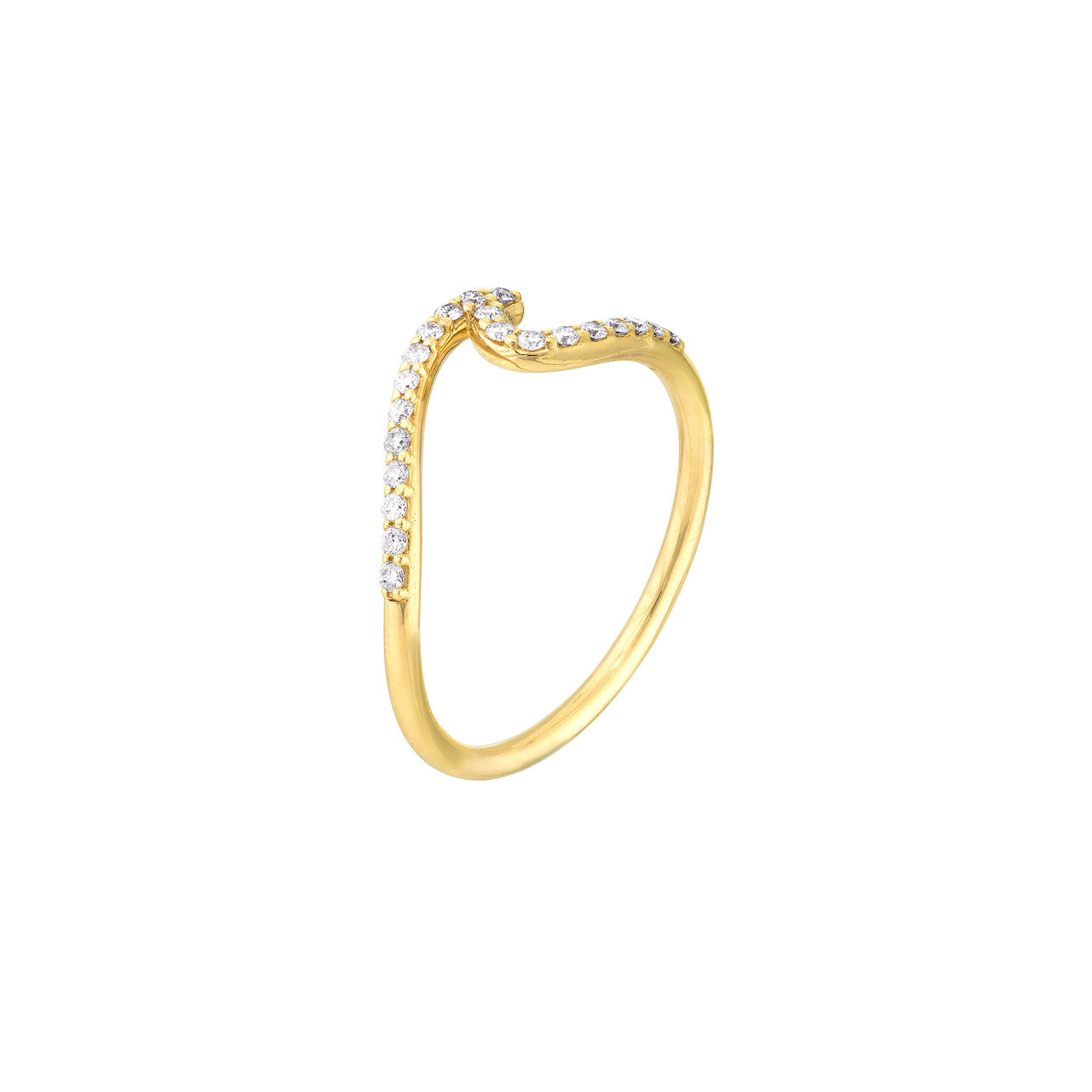 14K Gold - Diamond Wave Ring