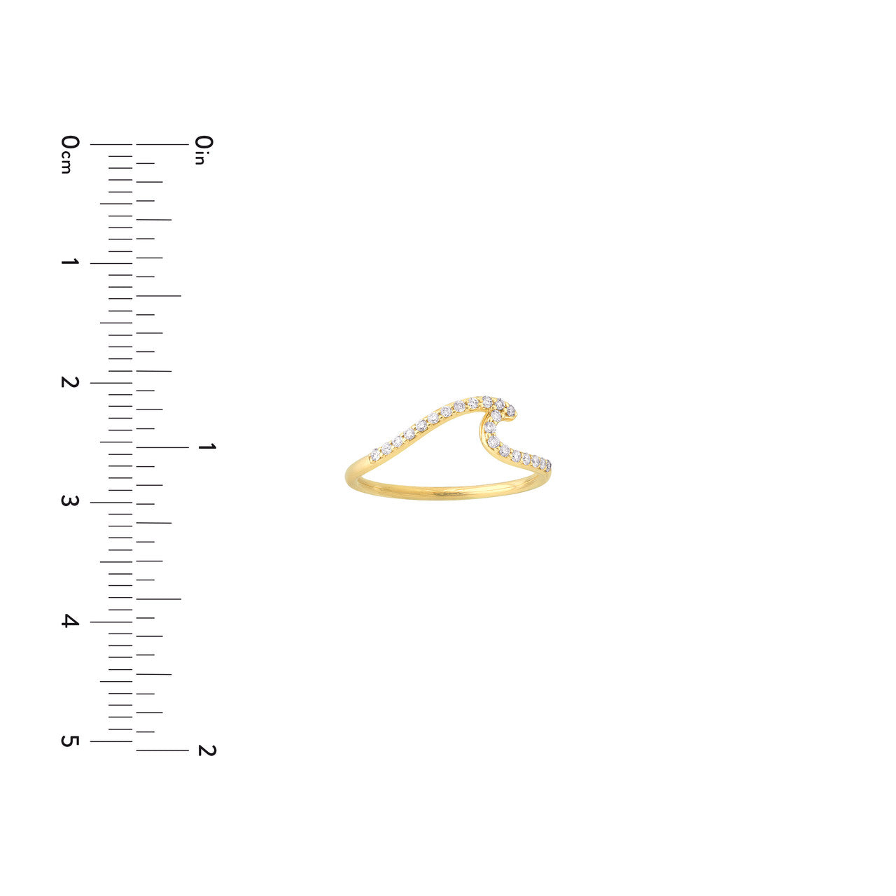 14K Gold - Diamond Wave Ring