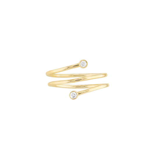 14K Gold - Diamond Wrap Bypass Ring