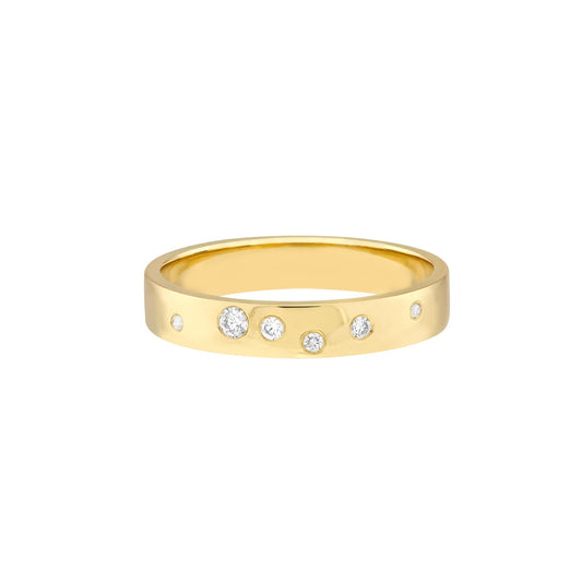 14K Gold -Stars on My Hand Band Ring