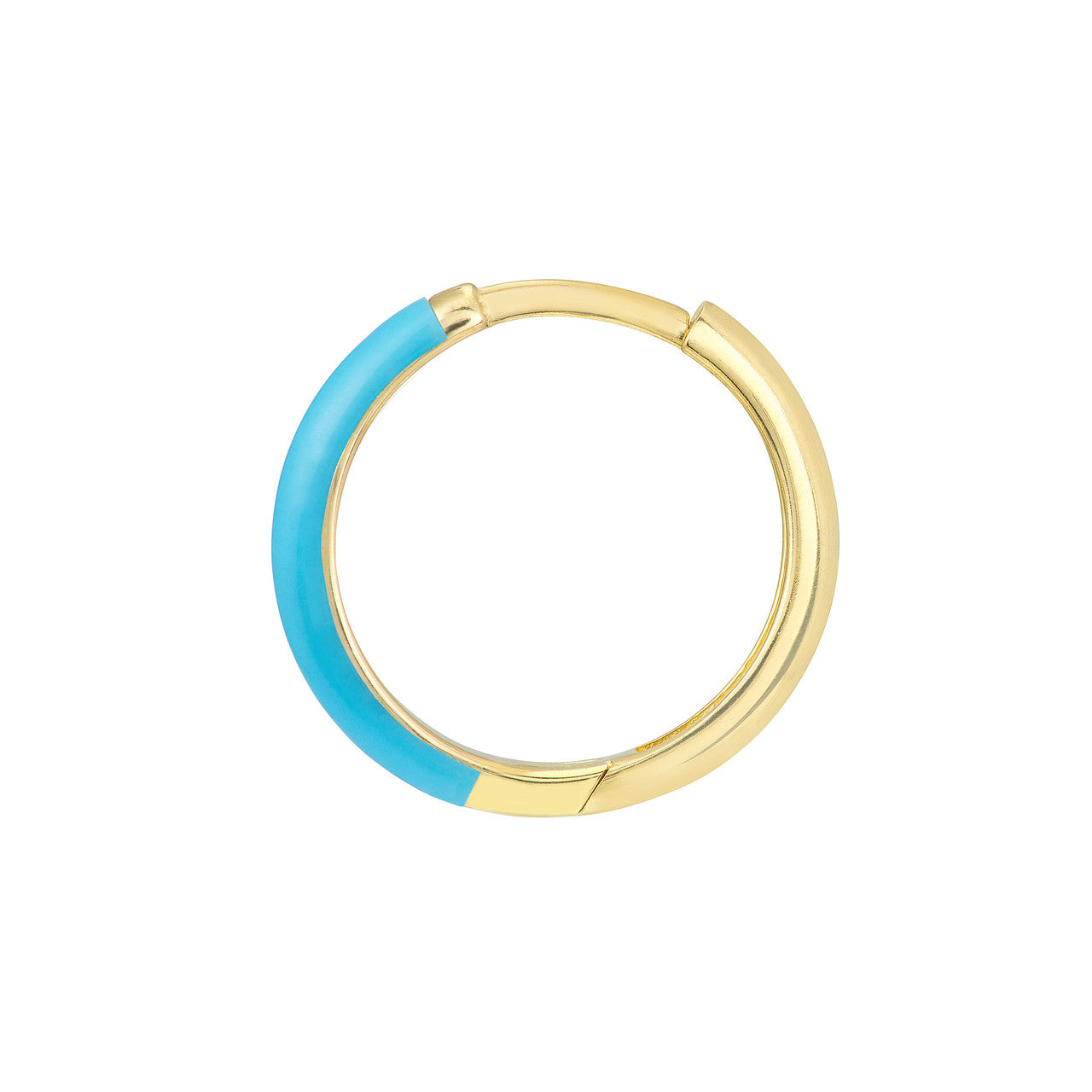 14K Gold - Azure Whispers Neon Blue Hoops