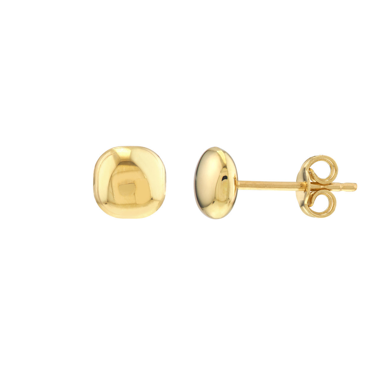 14K Gold - Riverside Pebble Stud Earrings