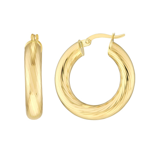 14K Gold - Effortless Glamour Hoop Earrings