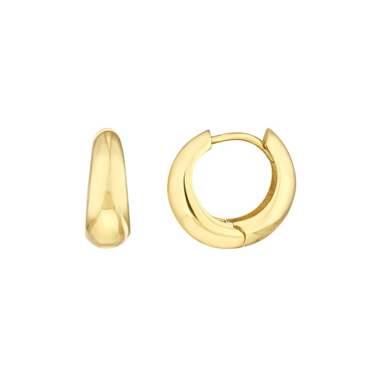 10K Gold - Every Day Puff Hoop Earrings