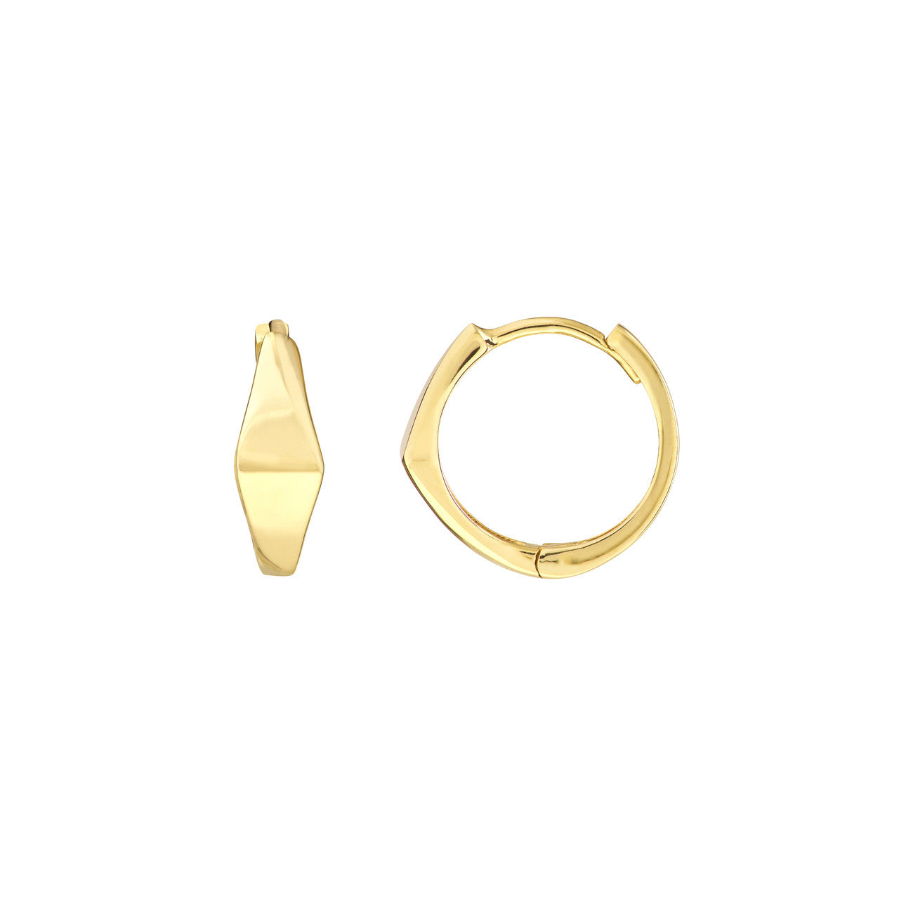 10K Gold Chic Originality Triangle Hoop Earrings