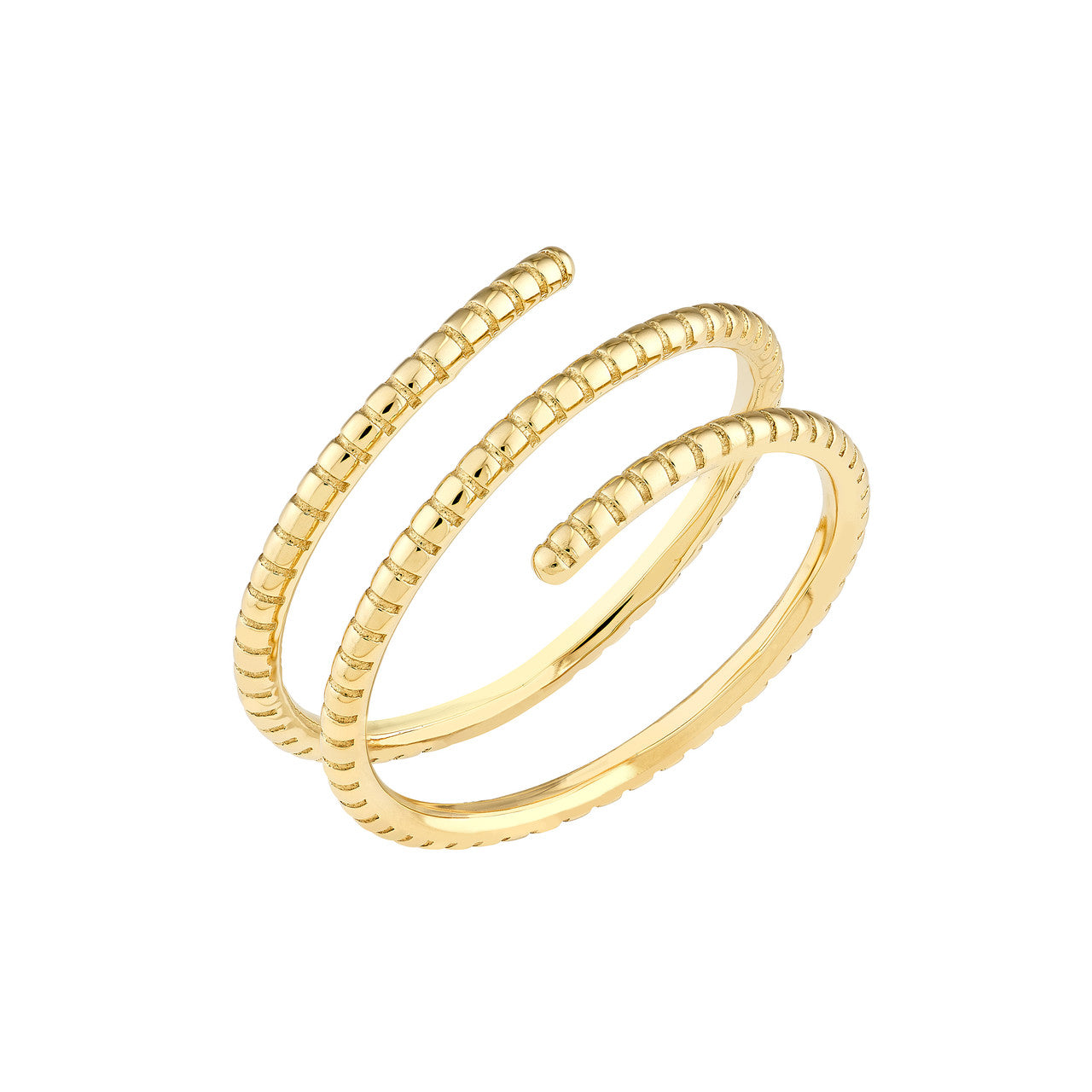 14K Gold - Ribbed Texture Wrap Ring