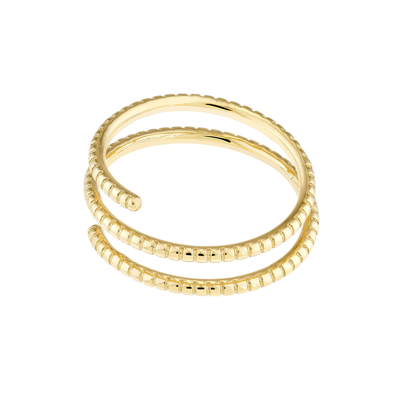 14K Gold - Ribbed Texture Wrap Ring