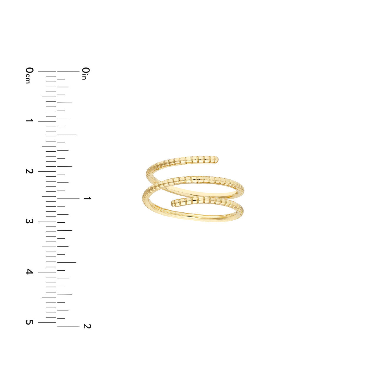 14K Gold - Ribbed Texture Wrap Ring