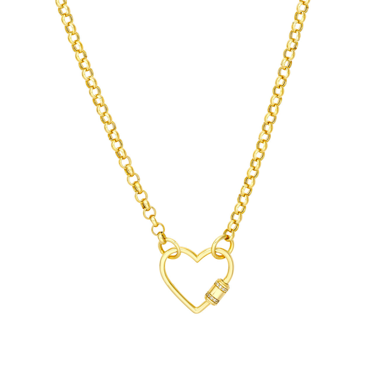 14K Gold - Diamond Heart Barrel Twist Clip