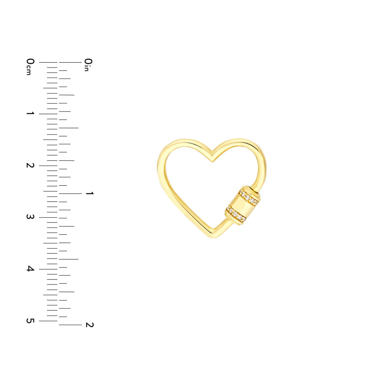 14K Gold - Diamond Heart Barrel Twist Clip