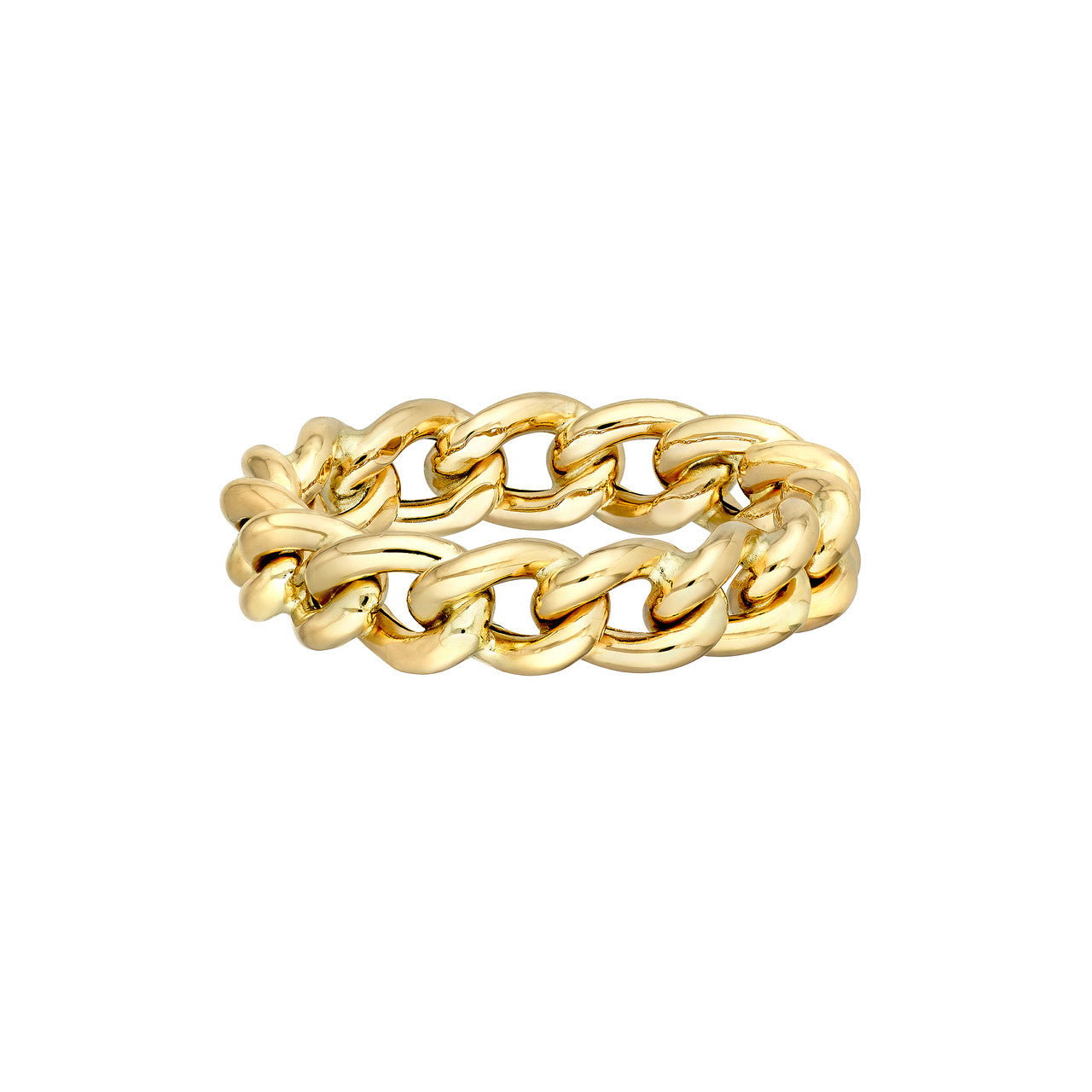 14K Gold - Twinkle Curb Chain Ring