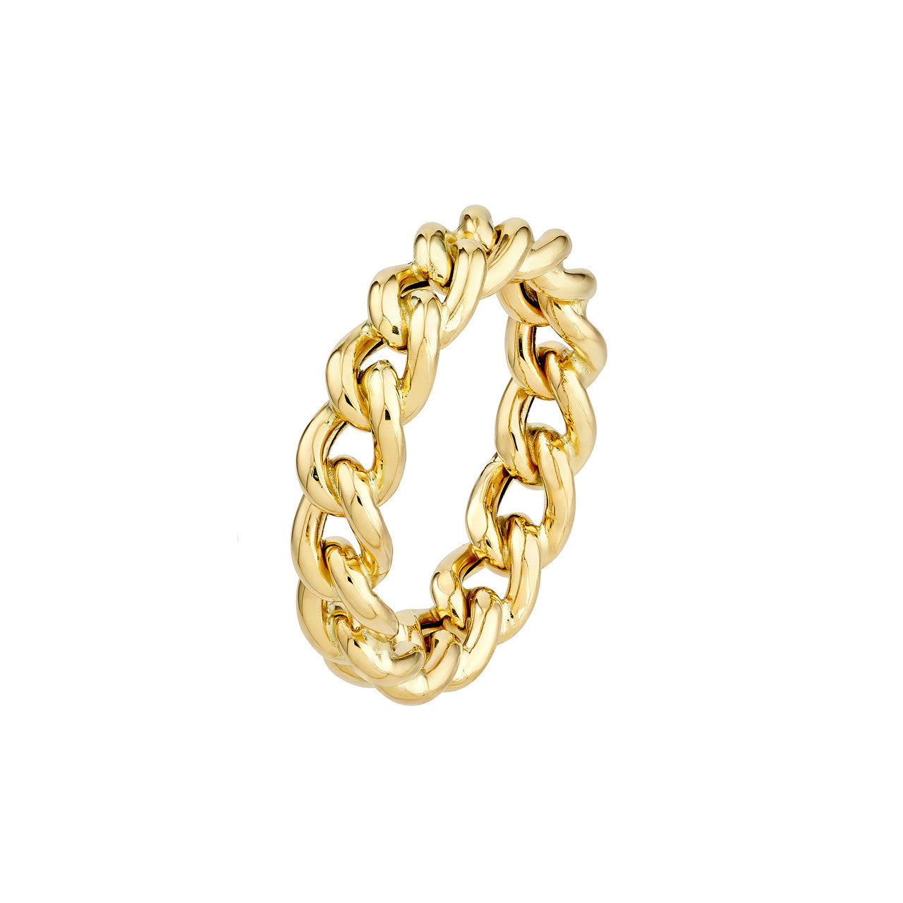 14K Gold - Twinkle Curb Chain Ring