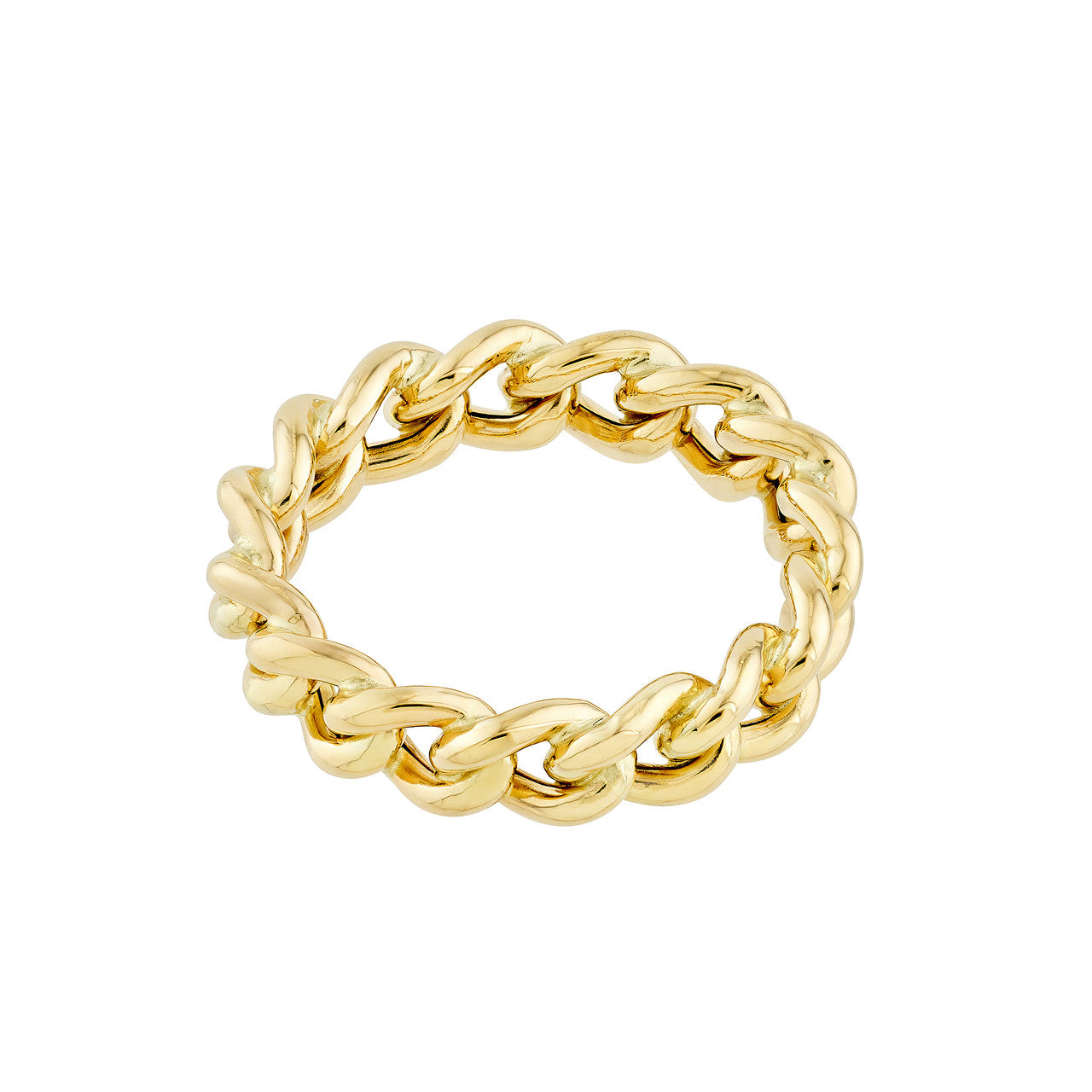 14K Gold - Twinkle Curb Chain Ring