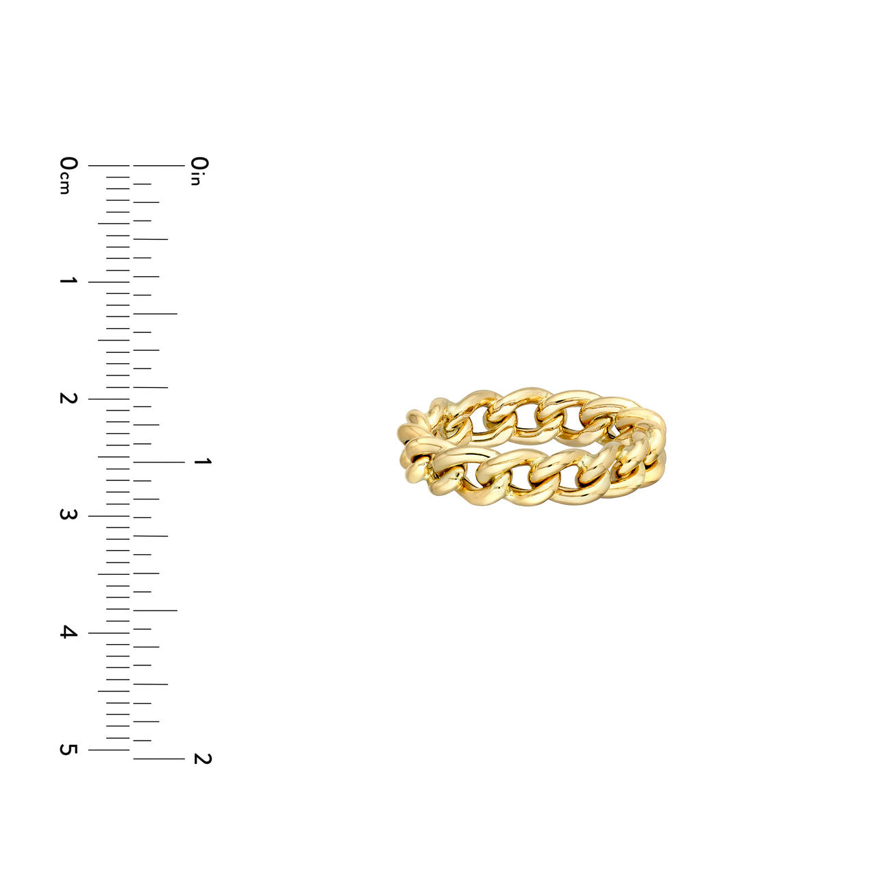 14K Gold - Twinkle Curb Chain Ring