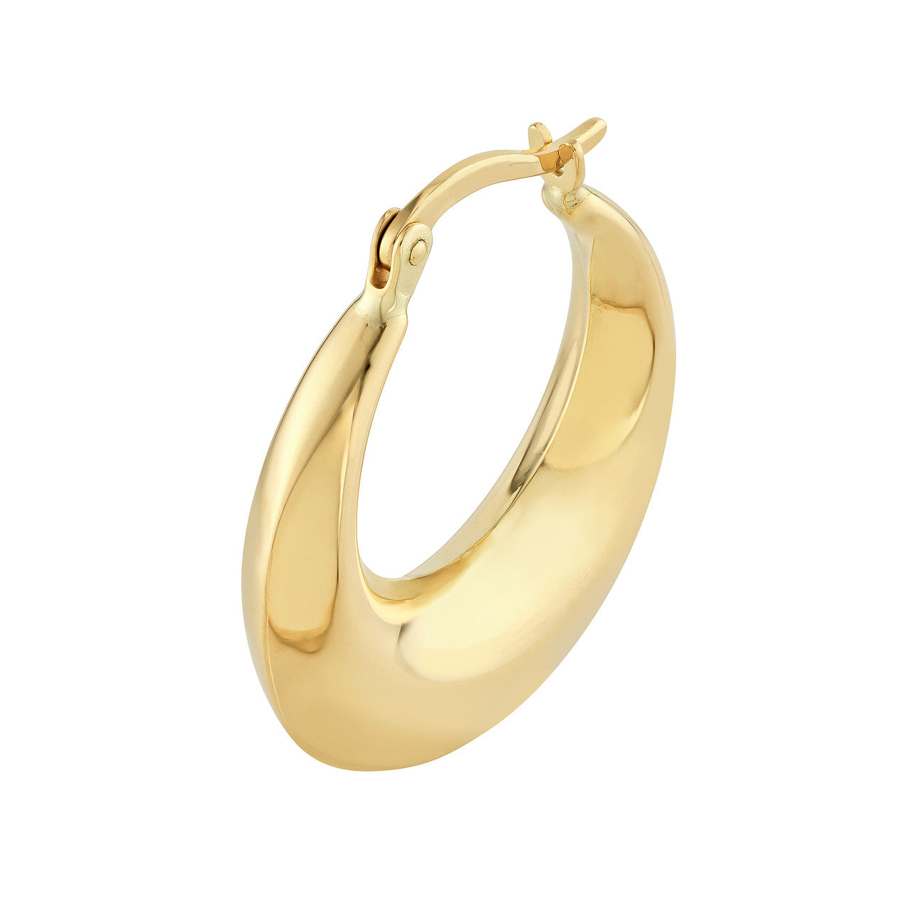 14K Gold - Crescent Hoop Earrings