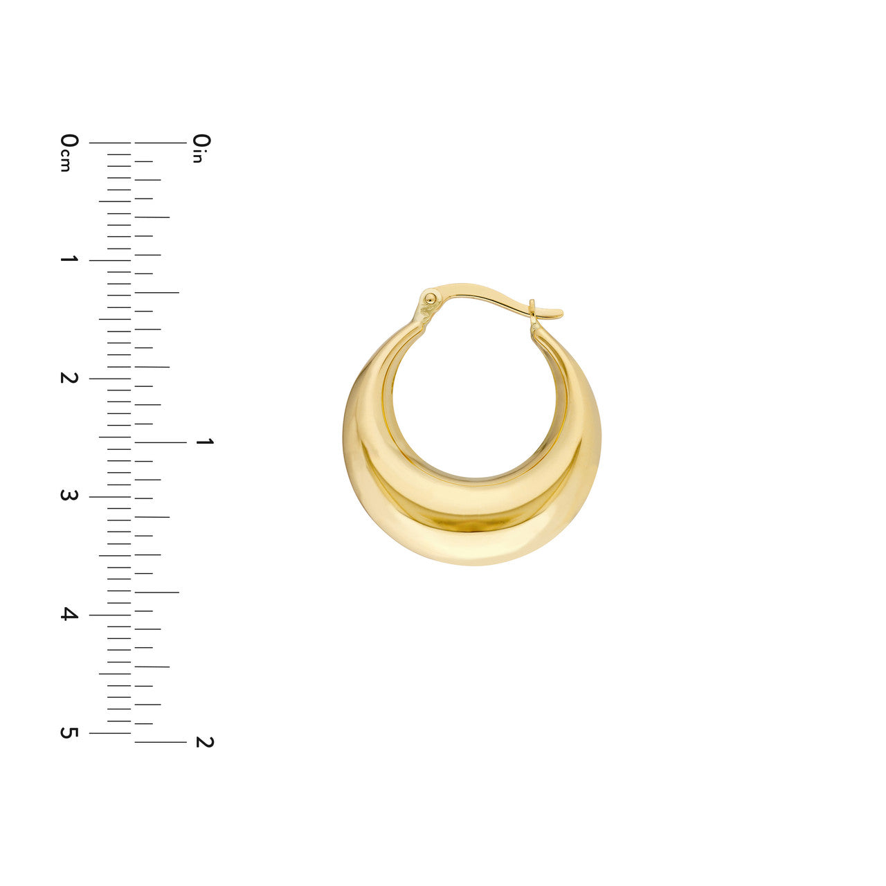 14K Gold - Crescent Hoop Earrings