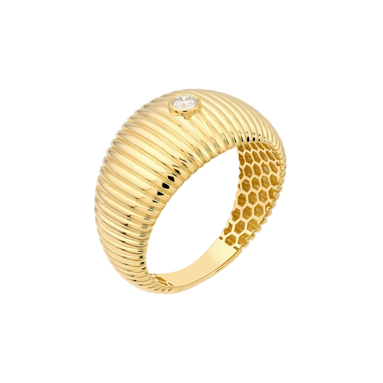 14K Gold - Diamond Shrimp Ring