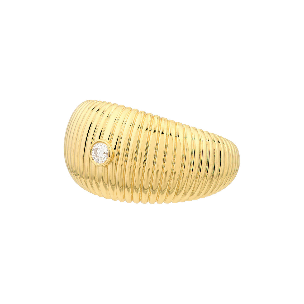 14K Gold - Diamond Shrimp Ring