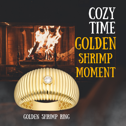 14K Gold - Diamond Shrimp Ring